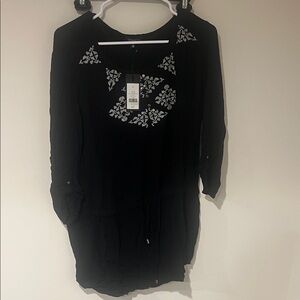 Black Embroidered Women's Dress/tunic